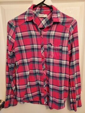 Abercrombie & Fitch Pink Plaid Button-Down Shirt